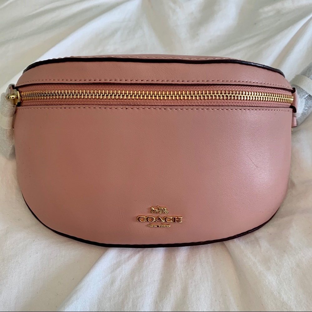 Coach Pink Leather Belt Bag like new